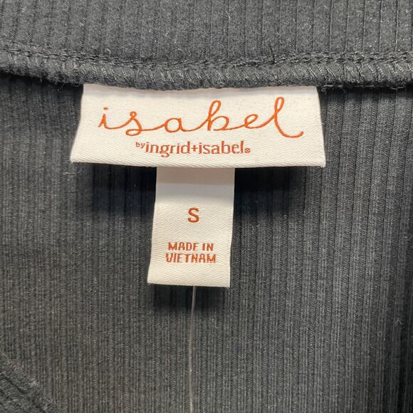 Isabel By Ingrid & Isabel Women's Ribbed Henley Maternity Top Black Size Small - Picture 2 of 5